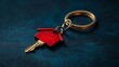© Moments In Frame - Key to New Beginnings: A close-up shot of a key with a house-shaped keychain, resting on a dark, textured surface. Evoking themes of ownership, security, and the potential for new chapters.
