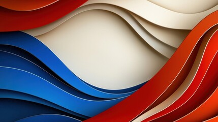 Poster - Abstract red-white-blue gradient with blank zone for message