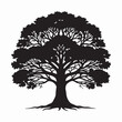 © subirpaul - Bold silhouette of a tree on a white background, highlighting its shape and structure.