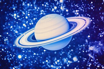 Wall Mural - Saturn in deep space