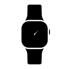 Poster - Simple black smartwatch with square face showcasing minimalist time display design