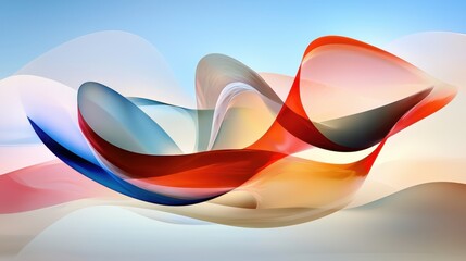 Poster - Wavy silk texture design in colors of France national flag, abstract motion background