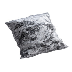 Poster - Abstract gray granite stone pillow shaped sculpture art 3d rock on transparent background