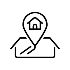 Aufkleber - House on Map Icon Representing Home Location and Property Mapping