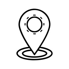 Aufkleber - Map Marker with Circular Base Icon Representing Location and Navigation Point