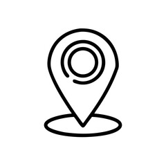 Aufkleber - Map Marker with Circular Base Icon Representing Location and Navigation Point