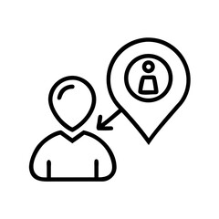 Aufkleber - Person with Location Icon Representing Property Ownership and Residency