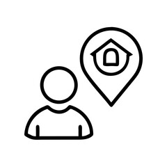 Aufkleber - Person with Location Icon Representing Property Ownership and Residency