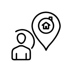 Aufkleber - Person with Location Icon Representing Property Ownership and Residency
