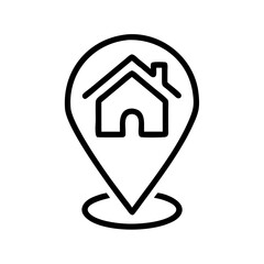 Aufkleber - Pin Location Icon Representing House Location and Property Mapping