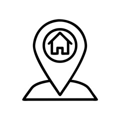 Aufkleber - Pin Location Icon Representing House Location and Property Mapping