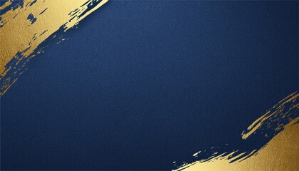 Poster -  elegant blue fabric texture background with gold brushstroke accent for luxury branding, web banner, presentation slide, or premium print design