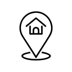 Aufkleber - Pin Location Icon Representing House Location and Property Mapping