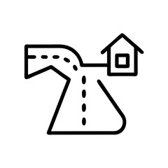 Aufkleber - Road Icon Representing Property Accessibility and Infrastructure Connection