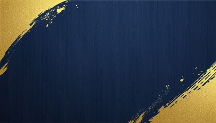 Poster -  elegant blue fabric texture background with gold brushstroke accent for luxury branding, web banner, presentation slide, or premium print design