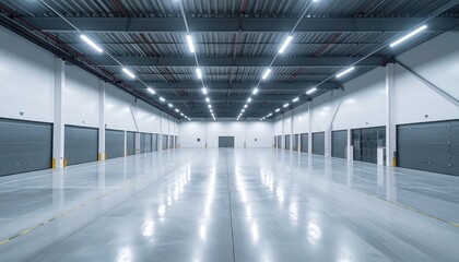 Poster - Modern Industrial Storage Space with Soft Morning Light Effect