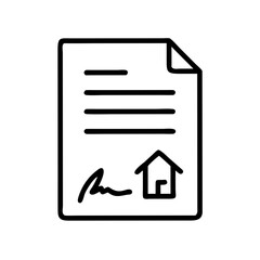 Poster - Signed Document Icon Representing Property Agreement and Legal Contract