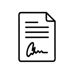 Poster - Signed Document Icon Representing Property Agreement and Legal Contract