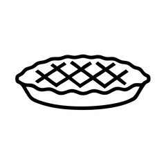Poster - Whole Pie with Lattice Crust Icon Representing Baked Dessert and Pastry