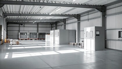 Poster - Organized Storage Space with Dramatic Shadows and Cold Atmosphere