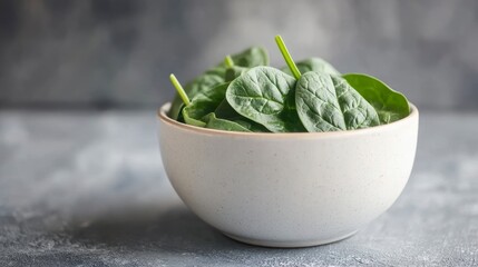 Poster - Fresh spinach leaves in a bowl.