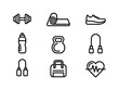 © AMJAD - Fitness icons gym workout exercise equipment symbols