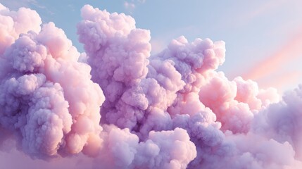 Leinwandbilder - Soft clouds in shades of pink, lavender, and cream create a tranquil backdrop, beautifully reflecting a dreamy sunrise atmosphere in the sky