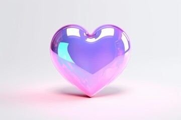 Canvas Print - heart icon gemstone glowing jewelry.