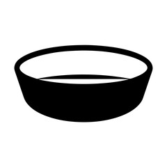 Poster - A low perspective view of a single black bowl with white fill