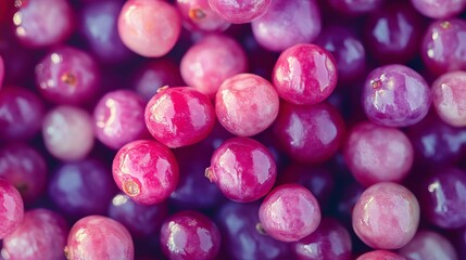 Poster - Close-up of vibrant pink and purple berries, showcasing their texture and color variations.