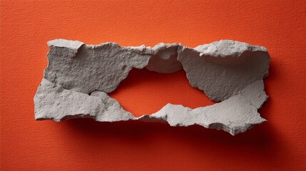 Leinwandbilder - Textured gray concrete creates a striking contrast against a bold orange background, ideal for creative industrial design projects and artistic expressions