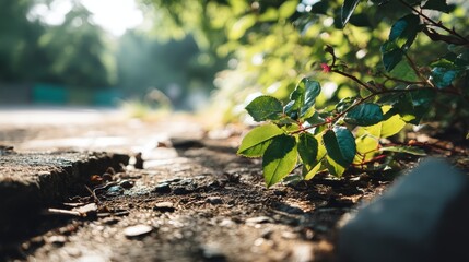 Aufkleber - Graceful plants sway softly in the breeze, catching golden sunlight and casting intricate shadows on the ground, revealing nature's exquisite beauty