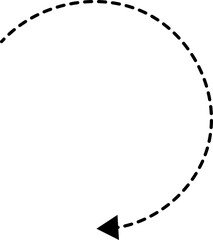 Poster - Hand drawn dotted arrows. Hand drawn freehand different curved lines, swirls arrows. Curved arrow line. Doodle, sketch style