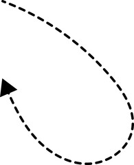 Poster - Hand drawn dotted arrows. Hand drawn freehand different curved lines, swirls arrows. Curved arrow line. Doodle, sketch style