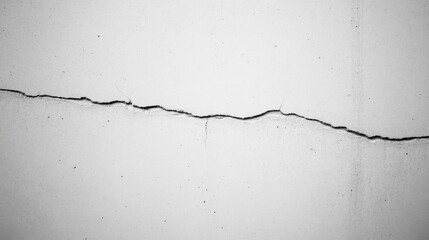 Poster - Close-up view of a textured grey concrete wall showcasing subtle cracks and shadows, emphasizing its minimalist and industrial character for design applications