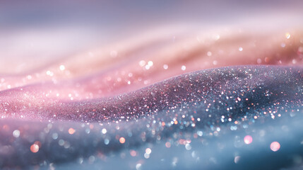 Poster - Soft waves of shimmering fabric in pastel colors illuminated by gentle light