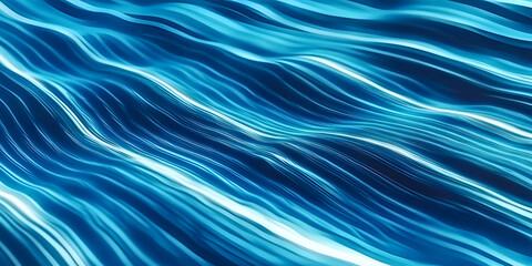 Fototapete - Abstract blue flowing lines background creating a dynamic wave-like pattern for artistic design or futuristic concept.