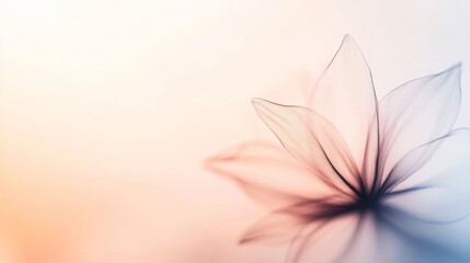 Aufkleber - Delicate outline of a tuberose flower drawn with soft lines on an abstract background, offering an elegant and minimalist aesthetic for artistic inspiration
