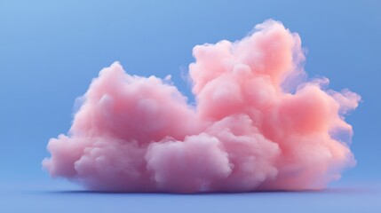 Poster - Pink fluffy cloud formation on a light blue background.