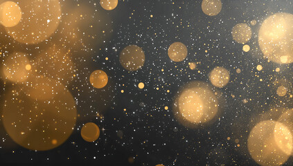 Poster - Abstract golden bokeh glitter background with shimmering lights creating a celestial and magical atmosphere for digital design projects.