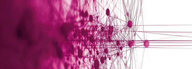 Aufkleber - Abstract design with interconnected nodes and lines representing network connectivity digital technology and data communication