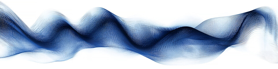 Aufkleber - Abstract flowing lines forming a wave shape in shades of blue against a white background perfect for modern design and backgrounds.