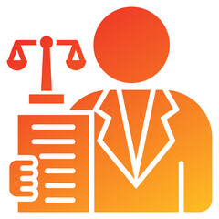Poster - Attorney Glyph Gradient Icon
