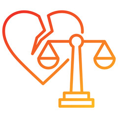 Poster - Divorce Line Gradient Icon