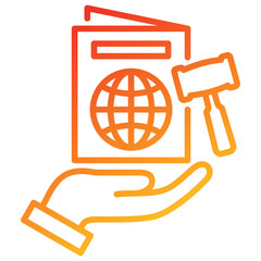 Poster - Immigration Law Line Gradient Icon