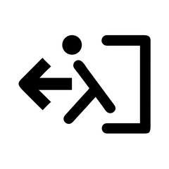 Poster - Exit sign icon logout symbol arrow door way out graphic illustration pictogram element design