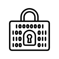 Poster - Secure data encryption padlock with binary code for cyber security and privacy protection concept