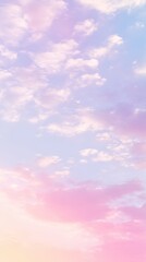 Wall Mural - Serene Sky with Soft Pink and Purple Hues during Sunset with Fluffy Clouds and Gentle Light for Peaceful Background and Tranquil Atmosphere