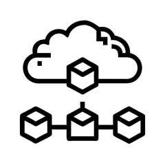 Poster - Cloud computing network data storage server database system technology connection infrastructure cubes