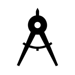 Poster - Compass divider tool geometry drawing drafting architecture engineering mathematics icon symbol design